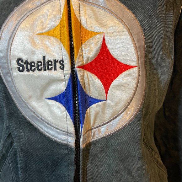 NFL Pittsburg Steelers Leather Varsity Bomber Jacket - Picture 2 of 8